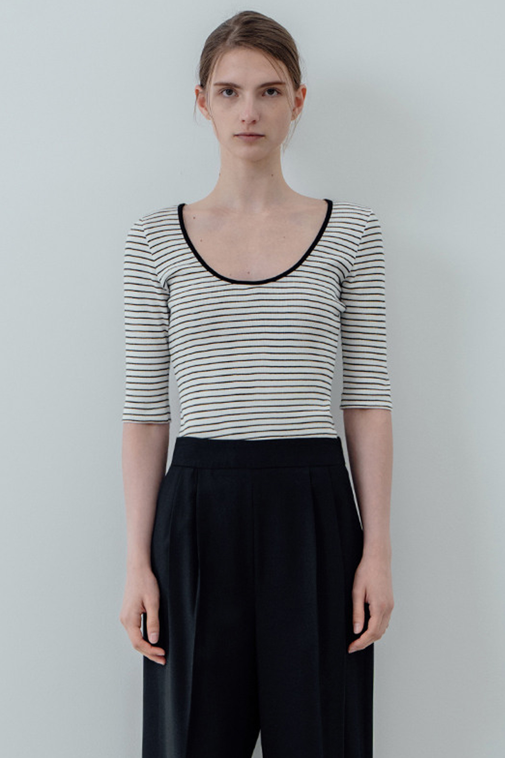 [리파인드902] Two-Way Stripe T-shirts_Ivory Stripe