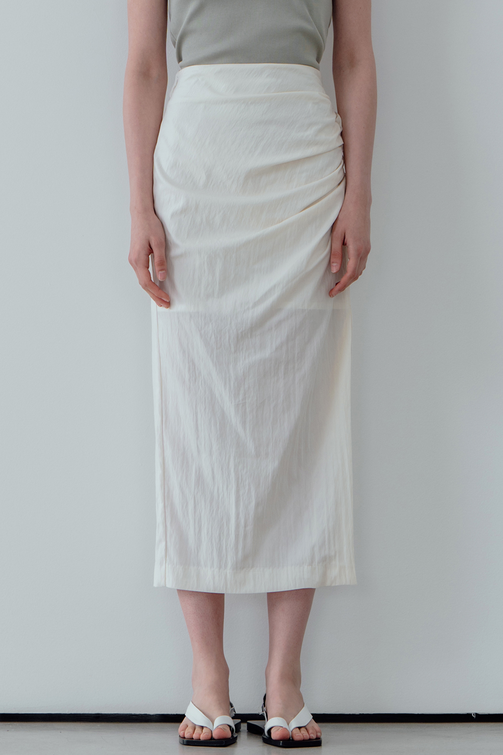 [리파인드902] Side Slit Shirring Skirt_2color